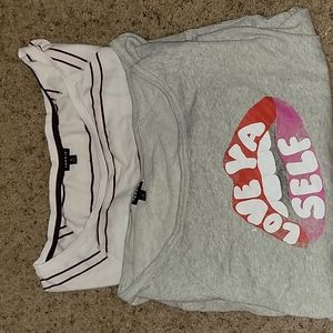 Two off shoulder Torrid sweaters